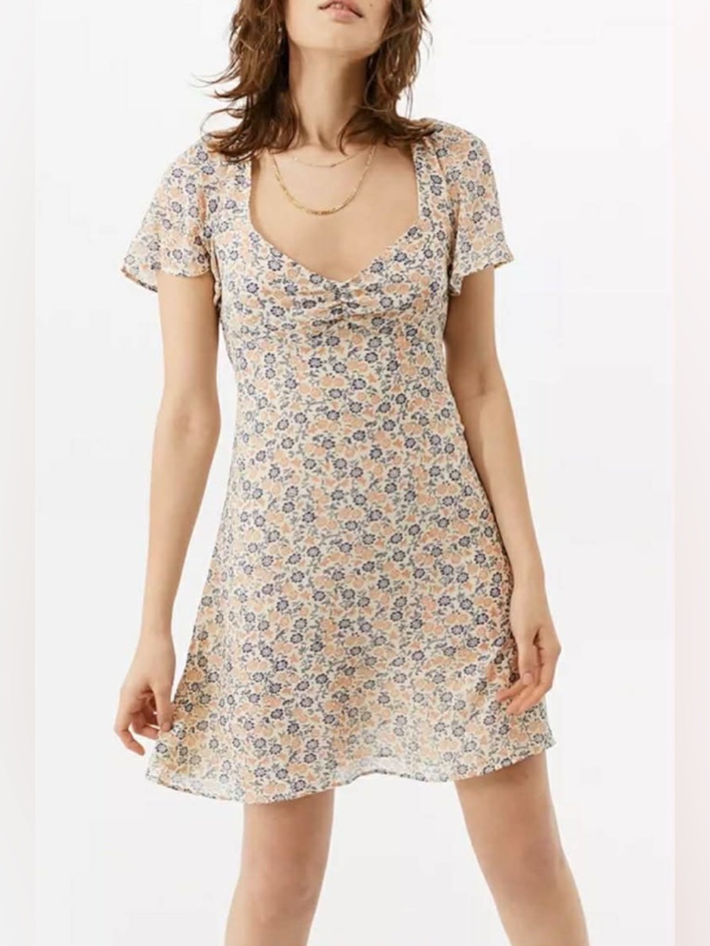 Urban Outfitters Floral Sweetheart Mini Dress